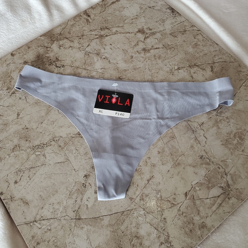 Lasercut Thong Panties Grey